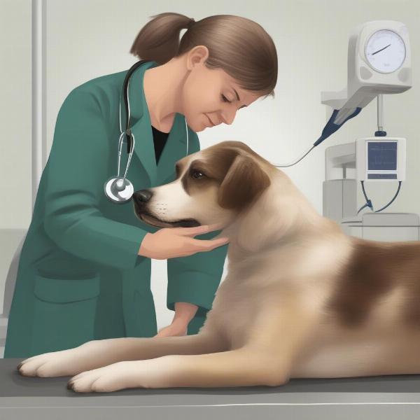 Veterinarian Examining a Dog