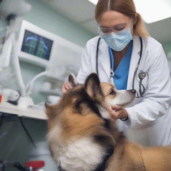 Veterinarian Examining Dog Having Seizures