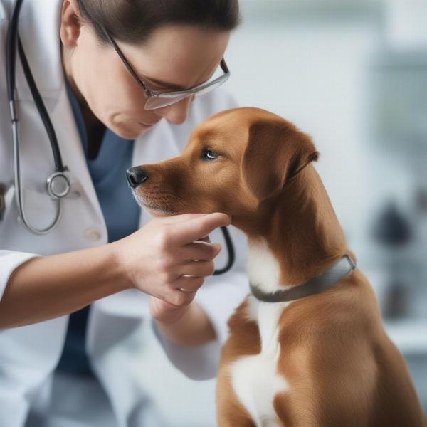 Veterinarian Examining Dog's Joint