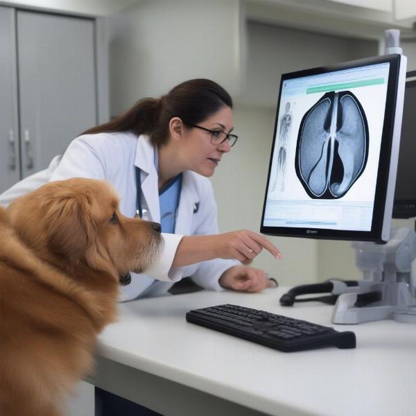 Veterinarian Explaining CT Scan Results