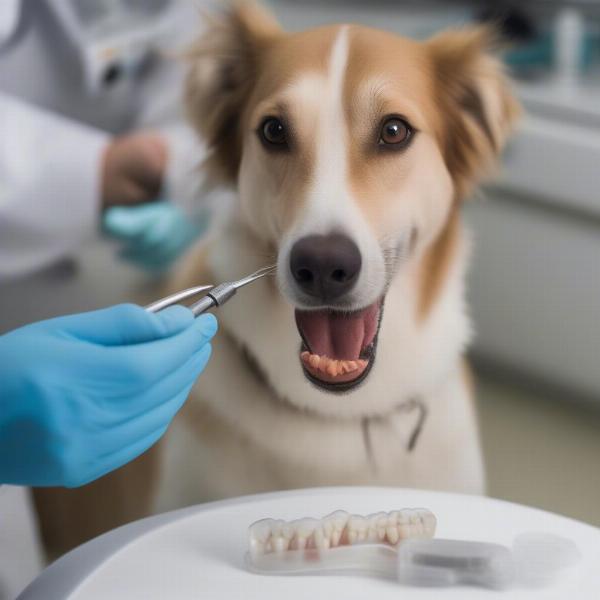 Veterinary Dentist Examining a Dog