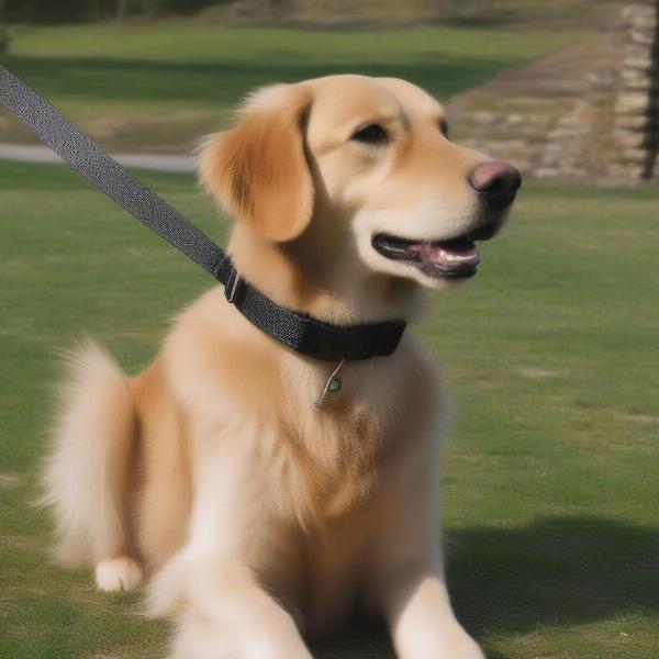 Close up of a vibrating dog collar