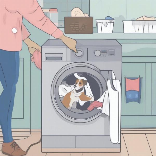 Washing a dog shirt in a washing machine