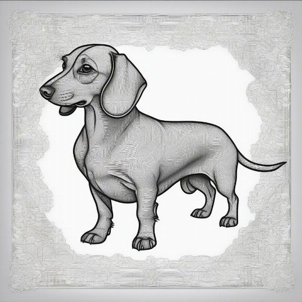 Weenie Dog Coloring Page Adult Detailed