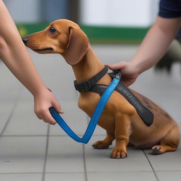 Choosing the right size weiner dog backpack for a dachshund.