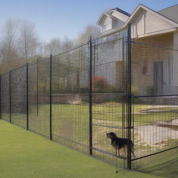 Welded Wire Mesh Dog Fence Permanent Installation