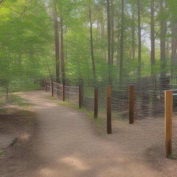 Dog park fence and terrain