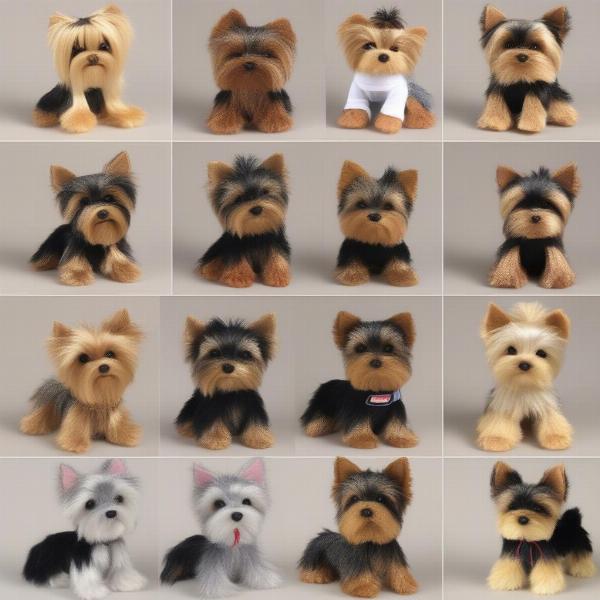 Different Styles of Yorkie Plush Toys