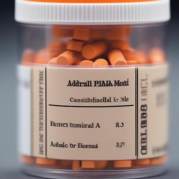 Adderall pills in prescription bottle