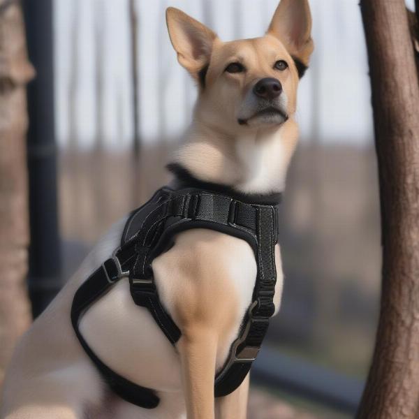 Adjustable and padded dog harness for Belgian Malinois