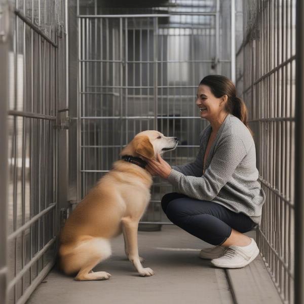 Adopting a rescue dog from a local animal shelter