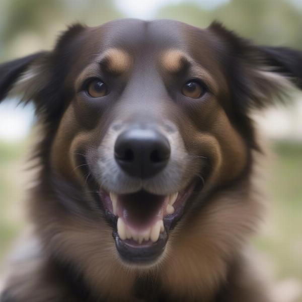 Aggressive Dog Showing Teeth