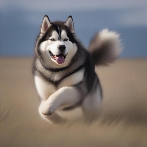 Alaskan Malamute Running Free