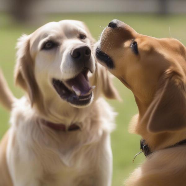 Dogs playing at Allen Dog Park