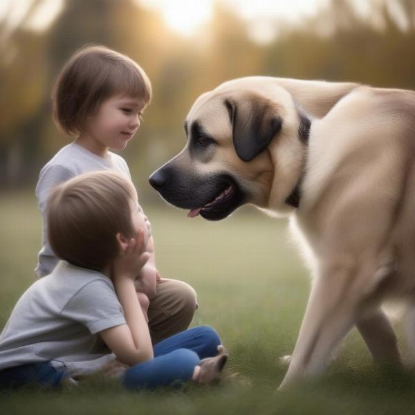 Anatolian Shepherd with children