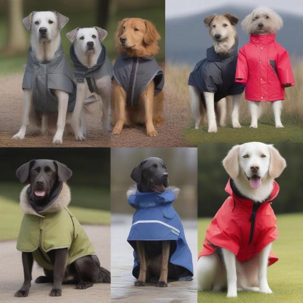 Different styles of Ancol dog coats