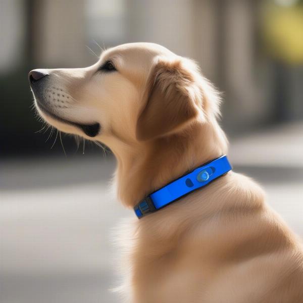 Dog with a GPS anti-theft collar