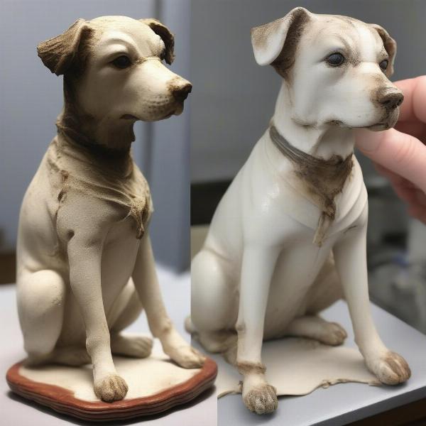 Antique Dog Art Preservation and Restoration