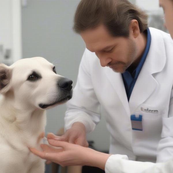 Applying Entederm to a Dog