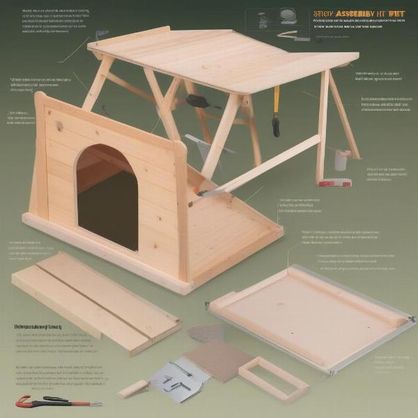 Assembling a dog house kit