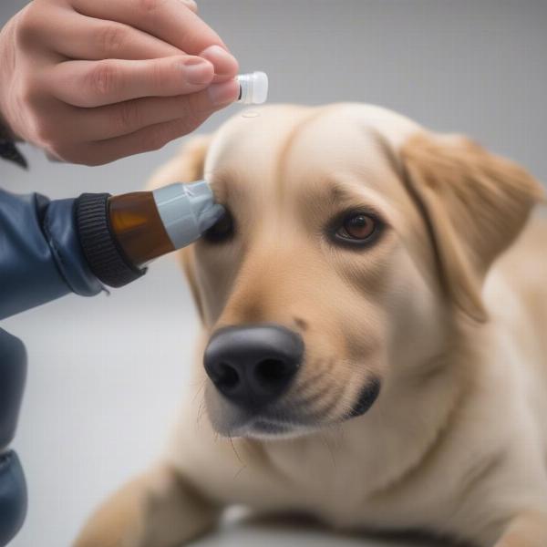 Administering Atropine Eye Drops to a Dog