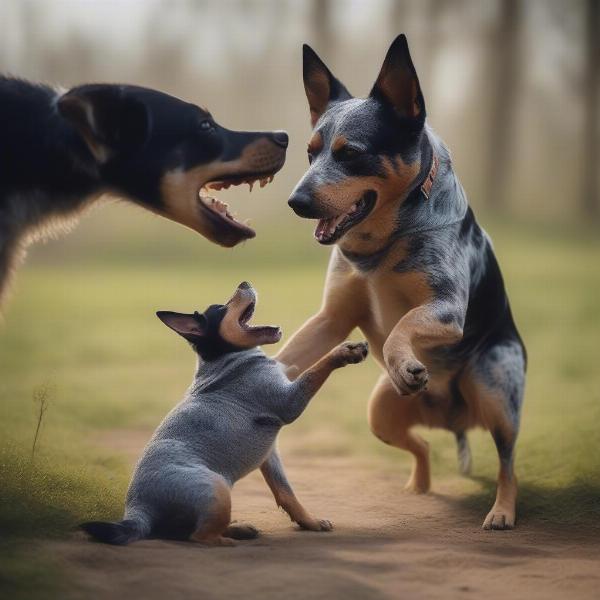 Australian Cattle Dog Playing with Owner