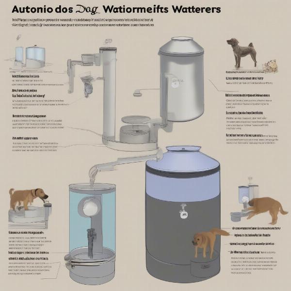 Different types of automatic dog waterers