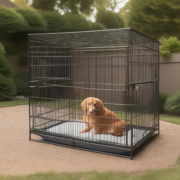 Setting up an outdoor dog cage