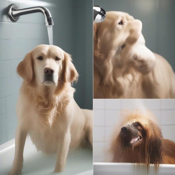 Bathing a Dog with Earth Shampoo