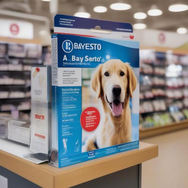 Bayer Seresto Collar Display in a Pet Store