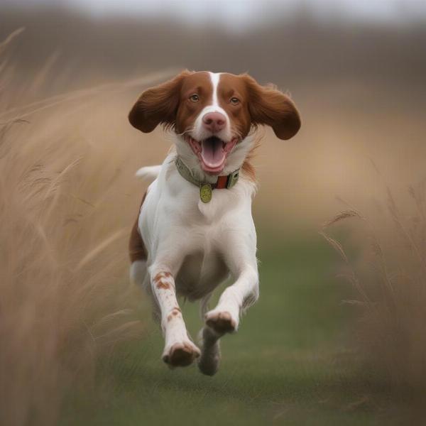 Beeper collar for hunting dog in tall grass