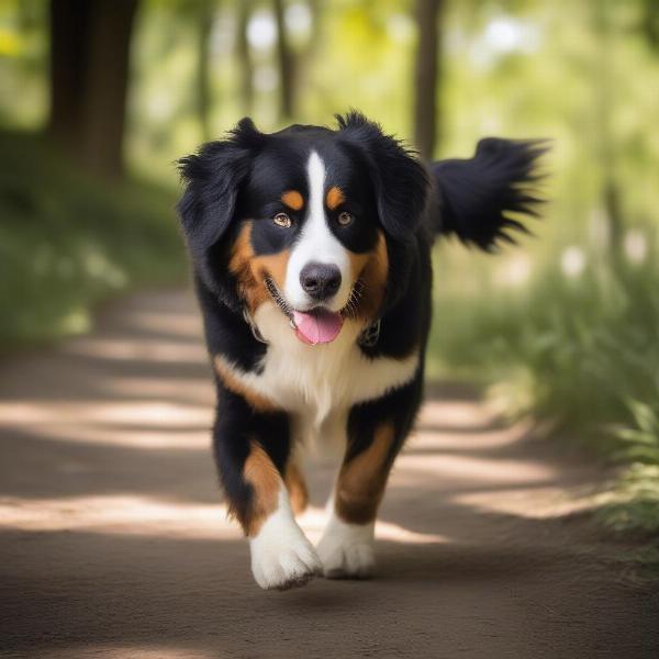 Exercising a Bernese Pyrenees