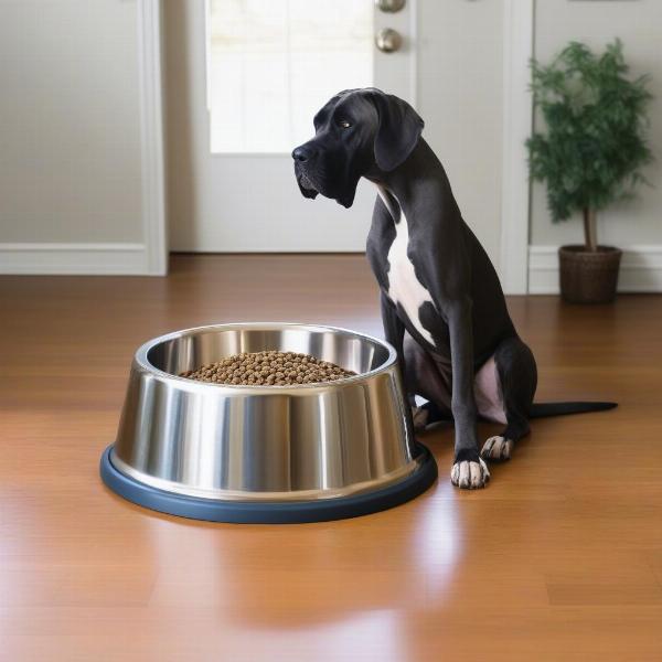 Big stainless steel dog bowl for large breeds