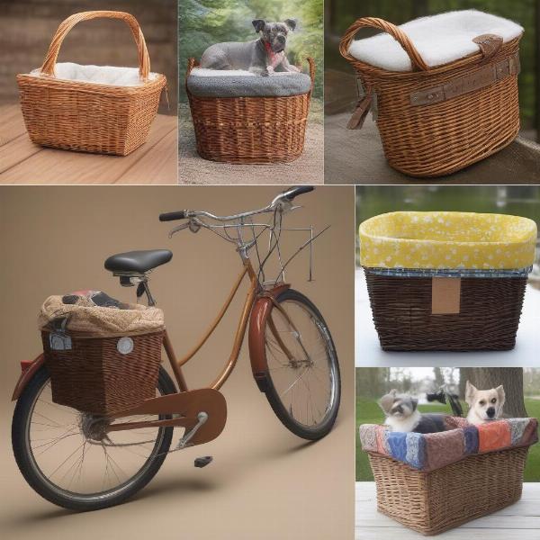 Different types of bike baskets for a 20-pound dog