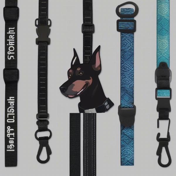 Collars and leashes for black dogs