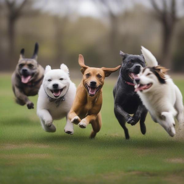 Dogs playing at Blewbury Dog Park