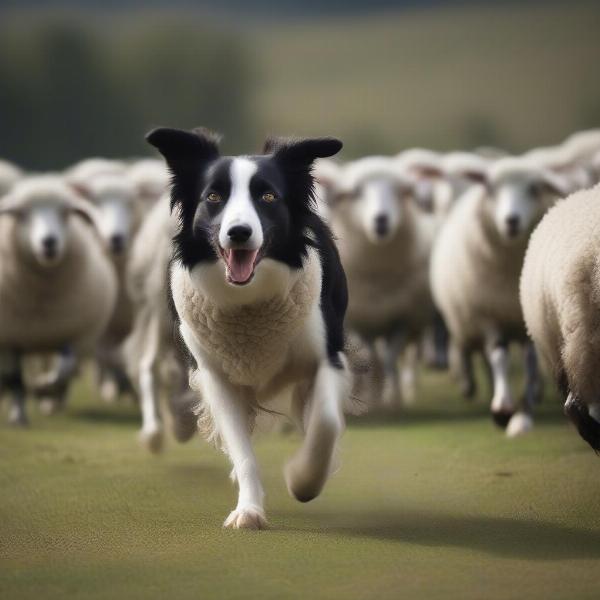 Border Collie herding sheep