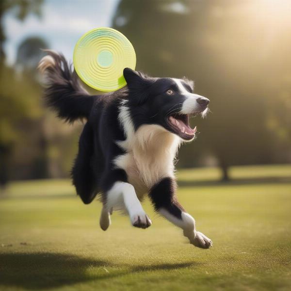 Border Collie playing frisbee