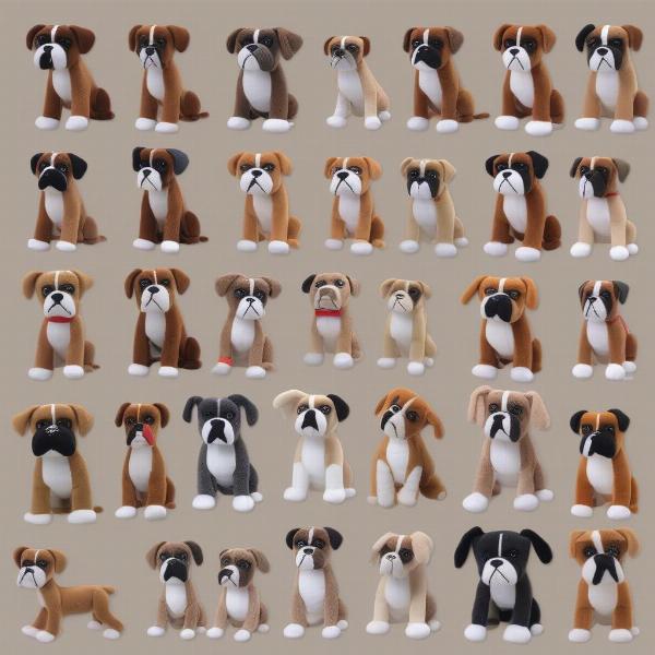 Variety of Boxer Dog Plush Toys