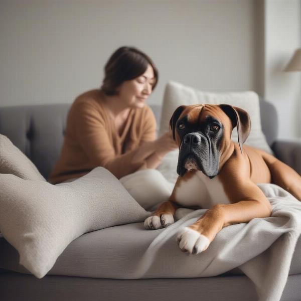 Boxer Dog Receiving Care