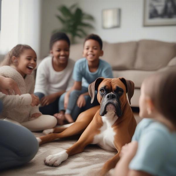 Boxer dog with a family in New Jersey