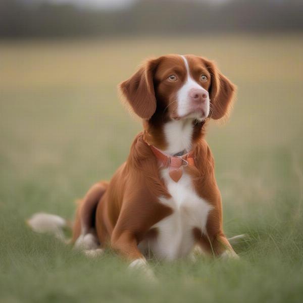 Brittany Spaniel with orange and white coat