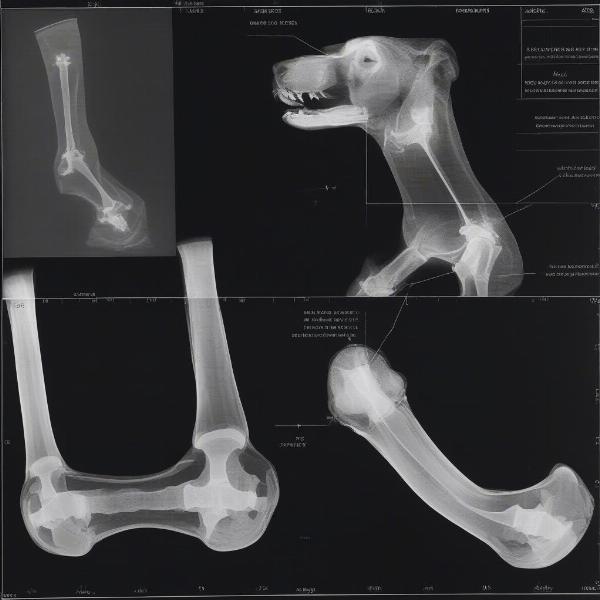 X-ray of a dog's broken femur