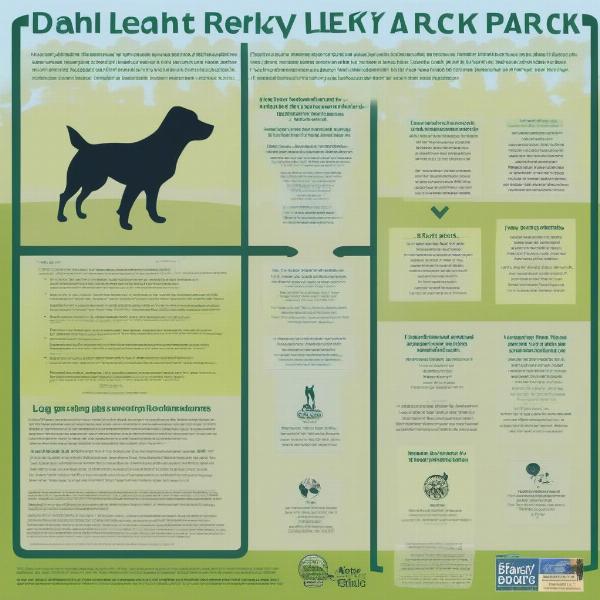 Dog park rules and signage at Bryant Lake Dog Park