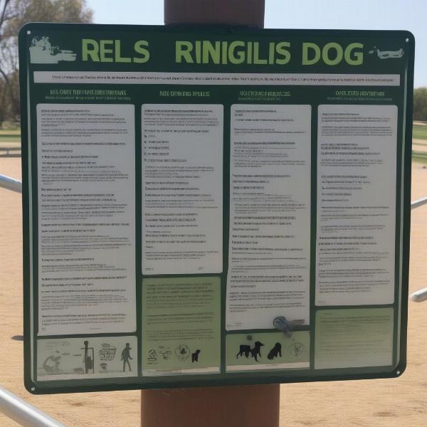 Dog park rules and signage