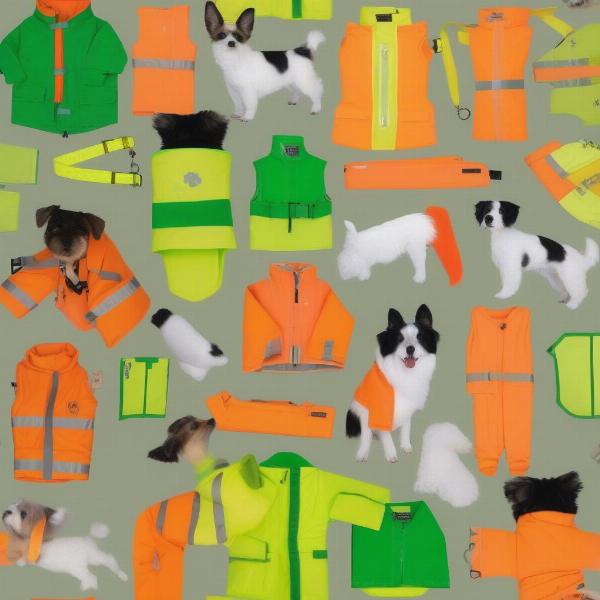 Different types of high-vis dog coats