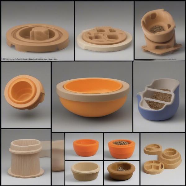 Different types of slow feeder bowls