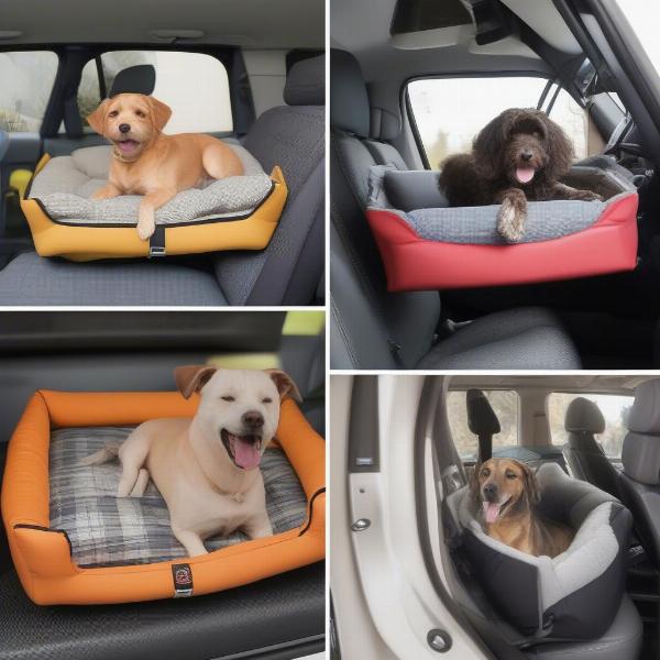 Different types of dog car beds available for purchase