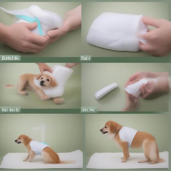 How to put on a female dog diaper