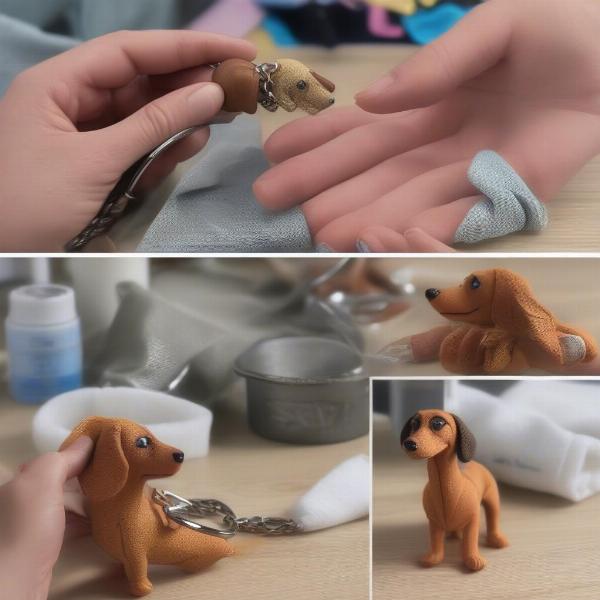 Tips on how to clean and maintain different types of weiner dog keychains.